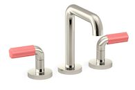 ONE SINK FAUCET, TALL SPOUT WITH FP5 HANDLES, Polished Nickel / Pink Accent, medium
